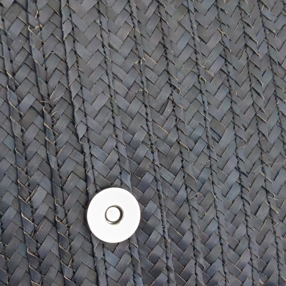 Straw envelope deep grey clutch purse - Picture 6 of 6